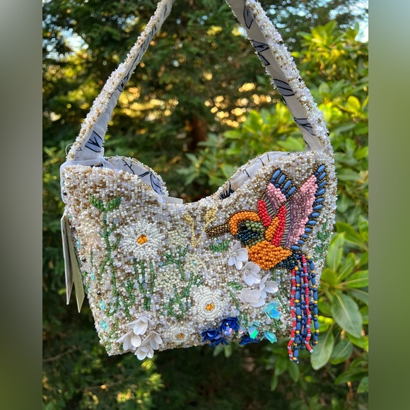 made in india Handbags - Humming Bird Beaded Bag by Made in India